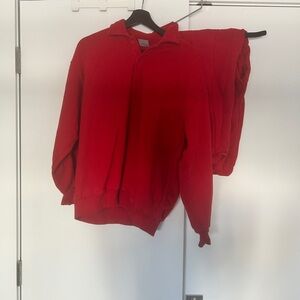 Aritizia Red Sweatshirt and Sweatpants Set